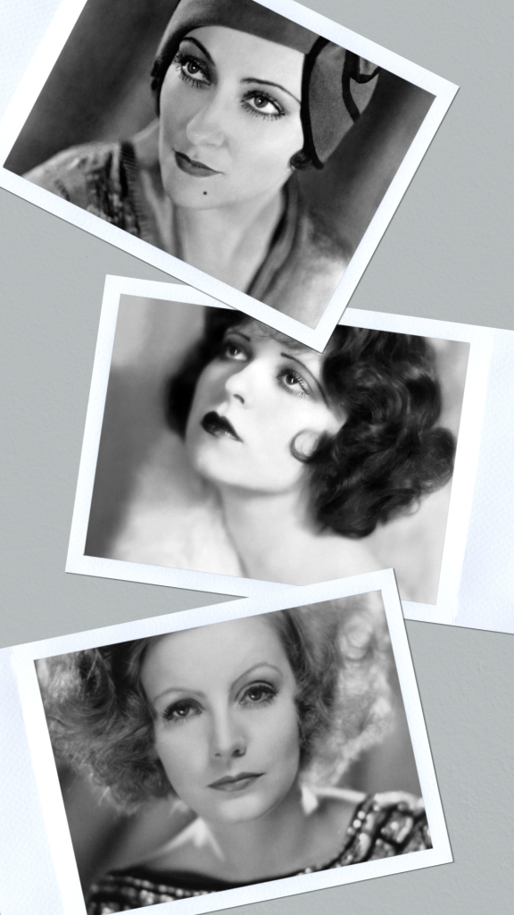 Stilikoner 1920-talet Gloria Swanson, Clara Bow, Greta Garbo. 